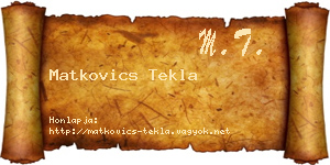 Matkovics Tekla névjegykártya
