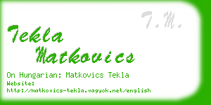 tekla matkovics business card